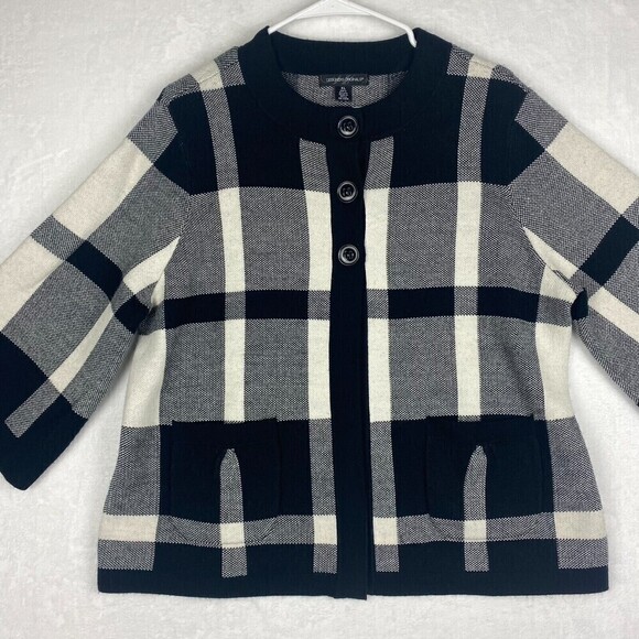 Designers Originals Cardigan Sweater Womens Extra Large Black White Button Front - Picture 4 of 9